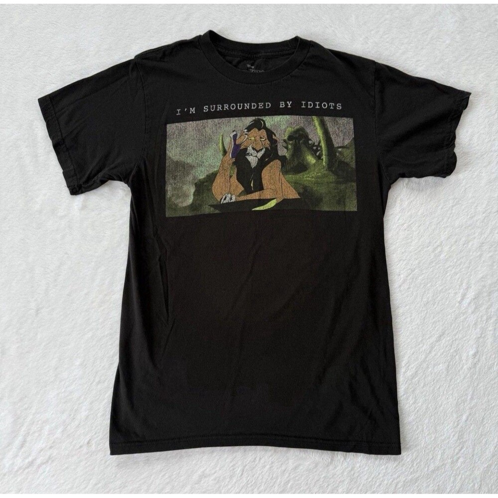 Disney Lion King Shirt Small Black Scar I’m Surrounded By Idiots T-Shirt